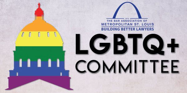 LGTBQ inclusive banner with text: LGBTQ+ Committee